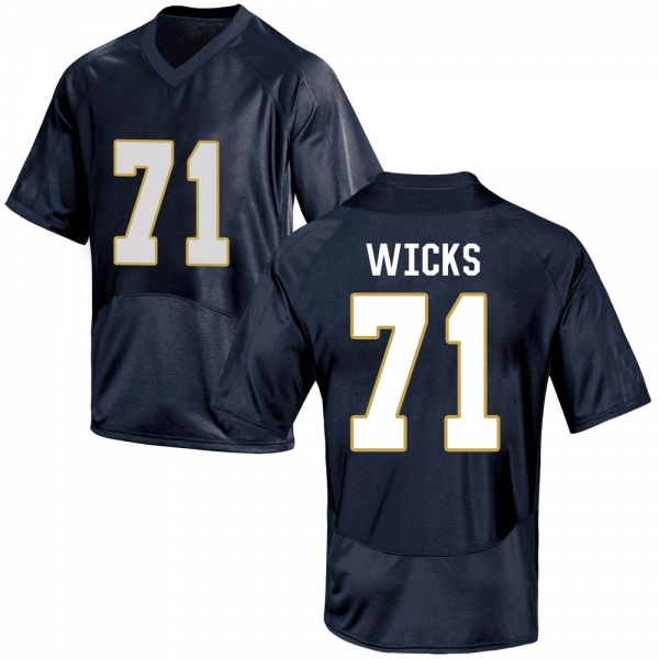 Brennan Wicks Notre Dame Fighting Irish NCAA Youth #71 Navy Blue Game College Stitched Football Jersey WEF6655VA